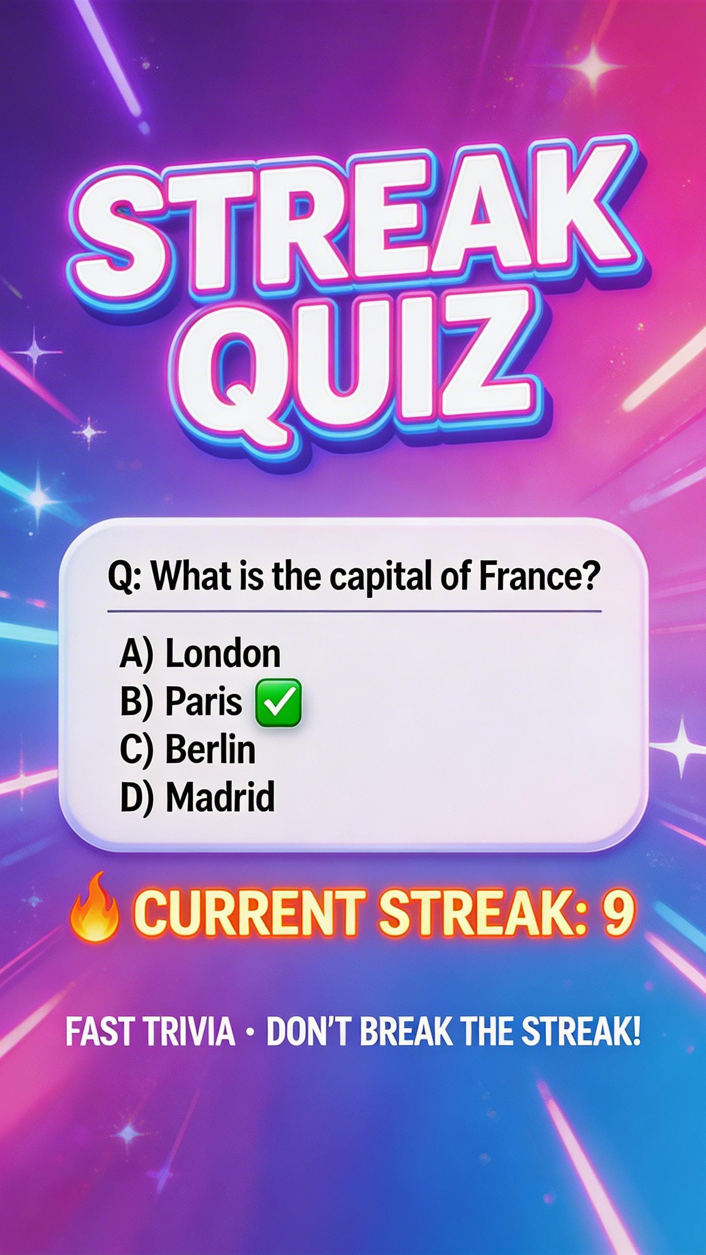 Streak Quiz